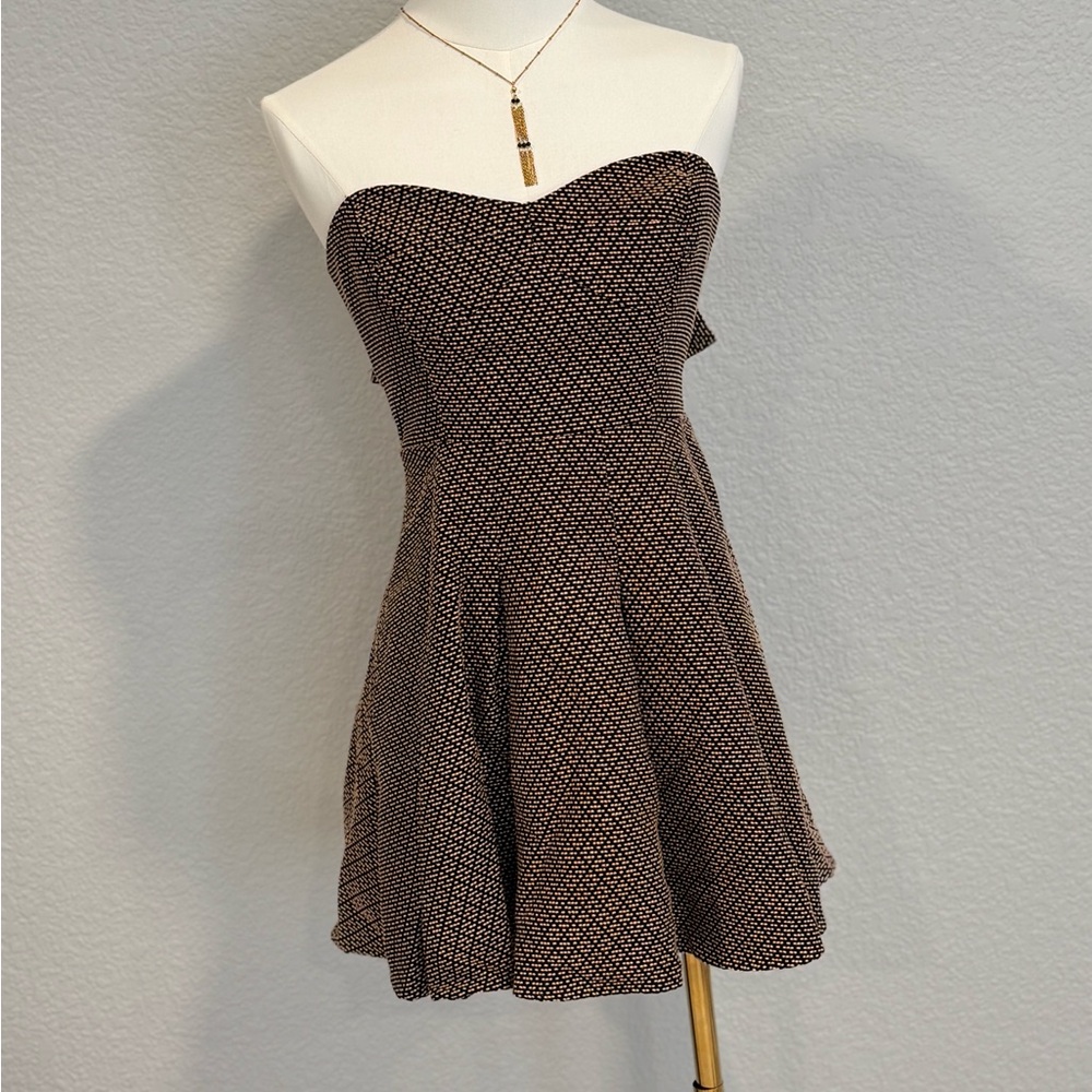 Bcbgeneration Strapless Black Patterned Back Cut-… - image 3